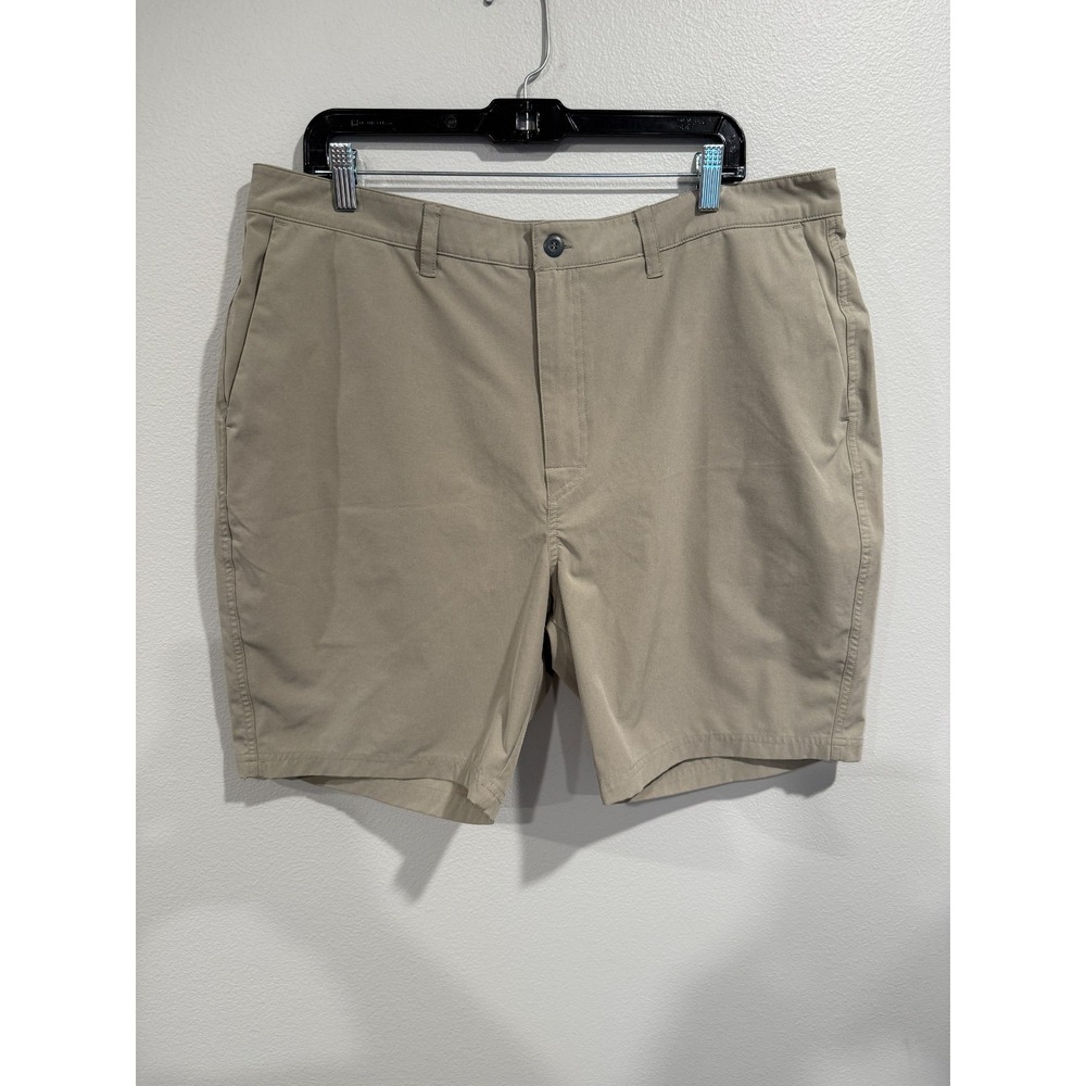 Saxx Go To Town 2in1 Chino Shorts‎ Men's 38 Beige Lined Ballpark Pouch 9" Inseam